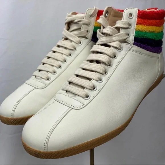 GUCCI MEN'S BAMBI RAINBOW HIGH TOP SZ 11.5 - Picture 2 of 10